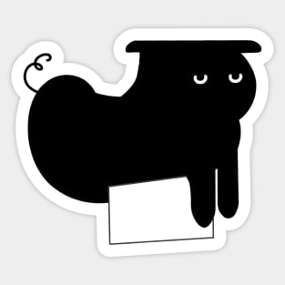 Airplane Ears Black Cat Sticker